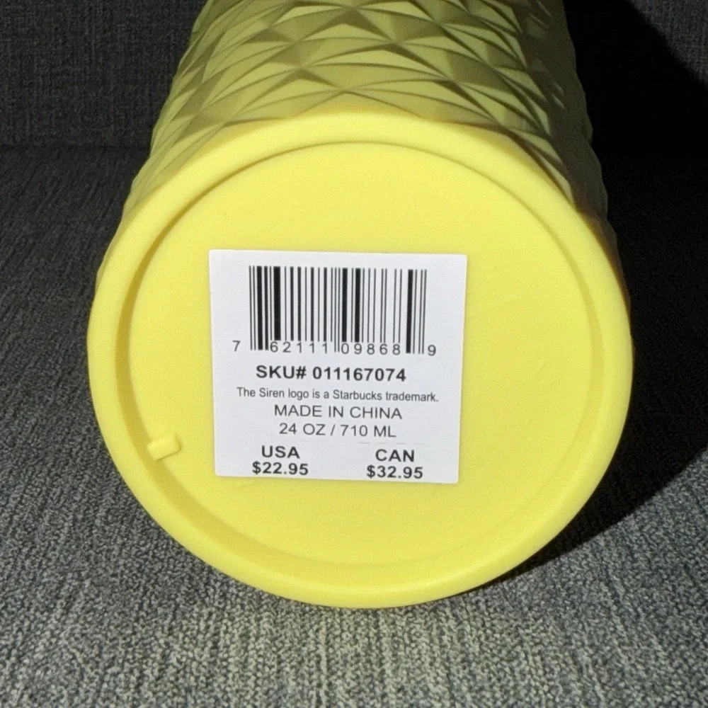 Starbucks Tumbler 24oz Summer 2025 Yellow Geometric‎ Cold Cup New